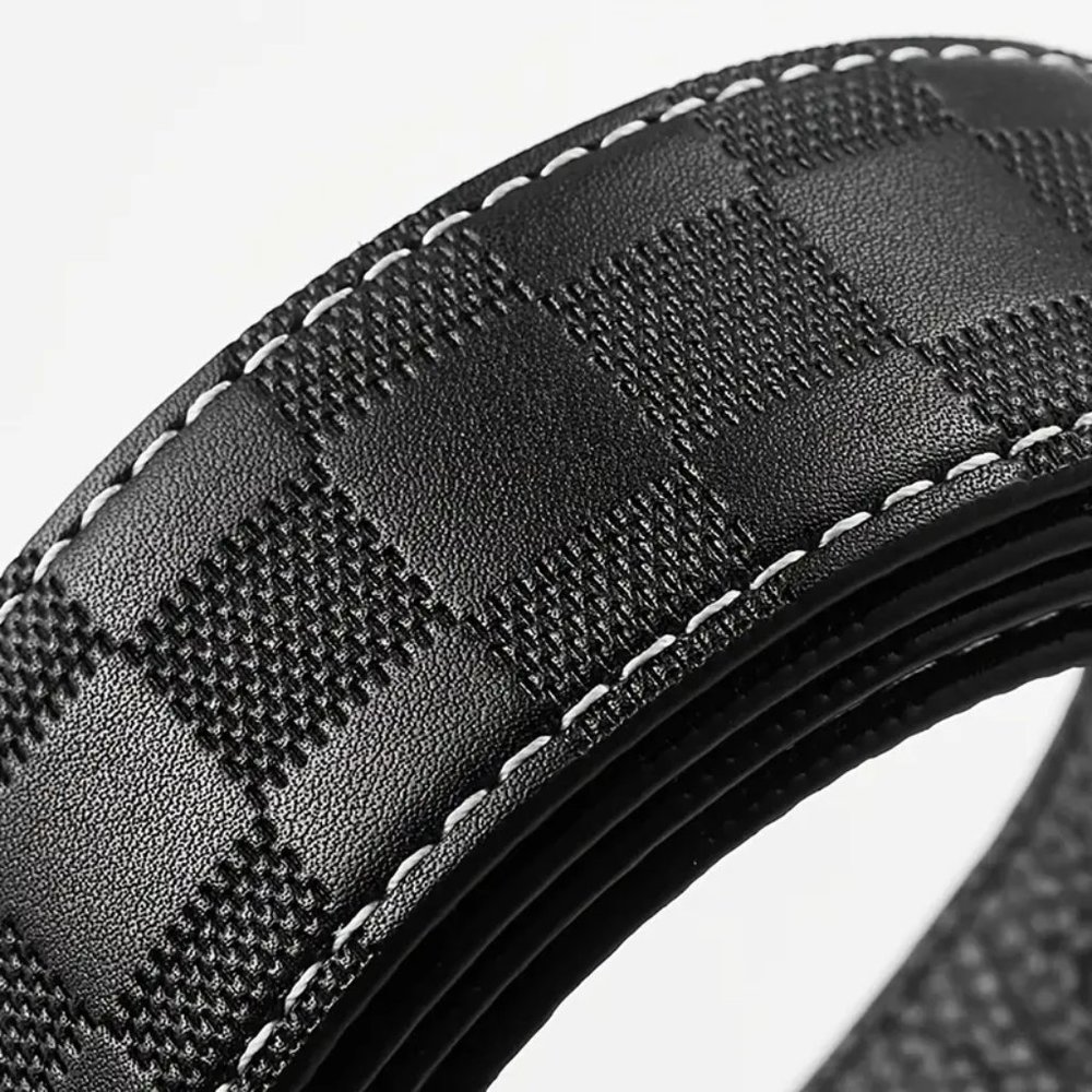 The Checkerboard Leather Belt: A Stylish and Practical Accessory for Men - Picture 7 of 7